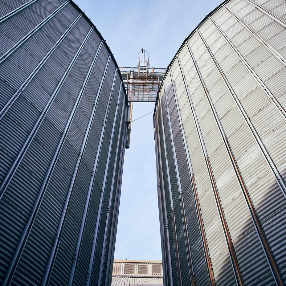 Raw material storage with seed silos